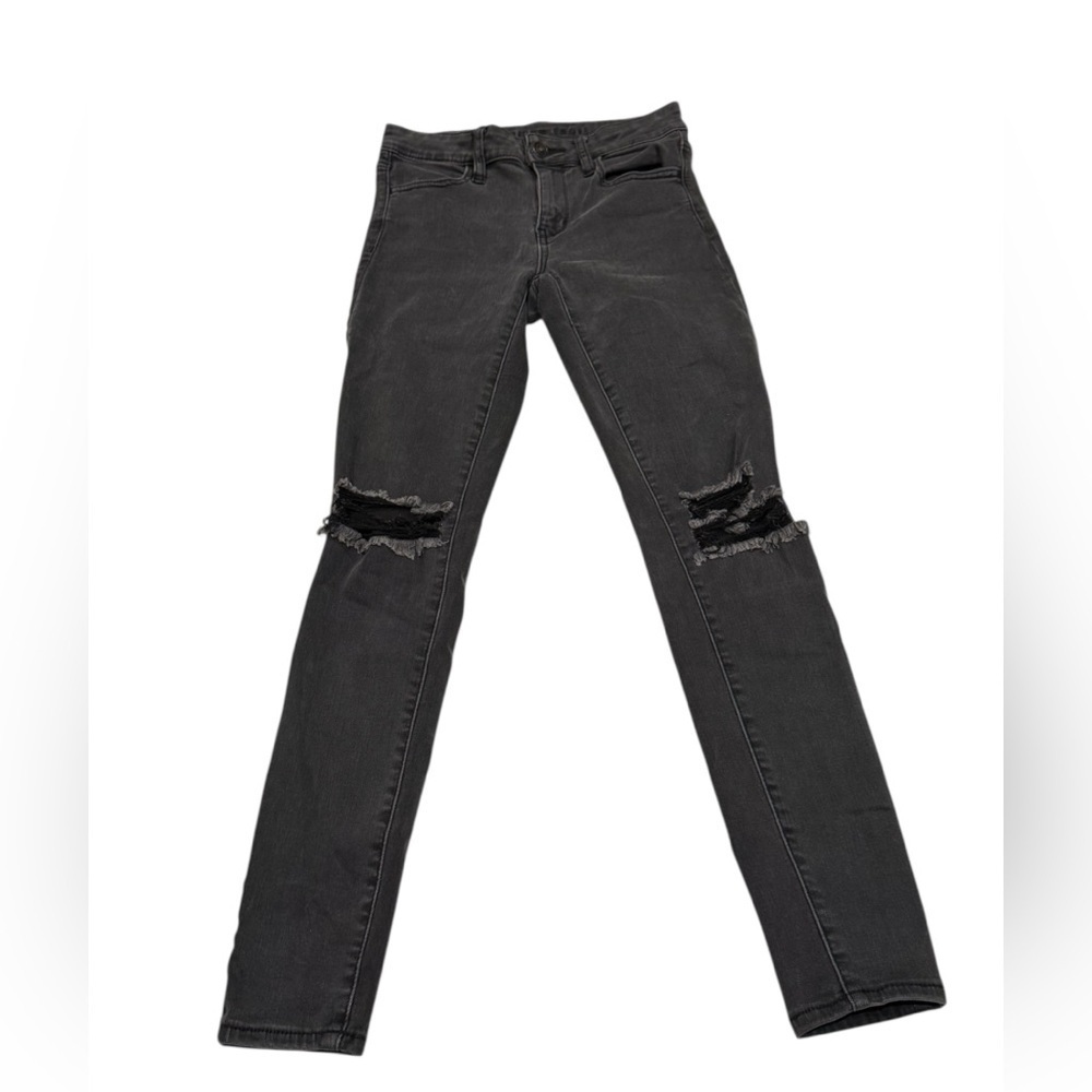 American Eagle Jeggings Black Distressed Women’s Size 2